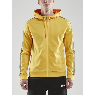 Craft Bluza z kapturem Hoodie Fullzip Pro Control żółto/czarna Męska